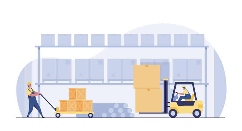 Industrial warehouse illustration